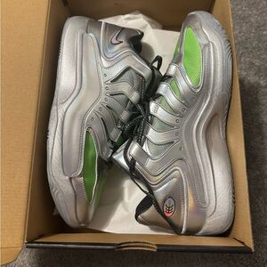Nike Silver and Green Athletic Shoes